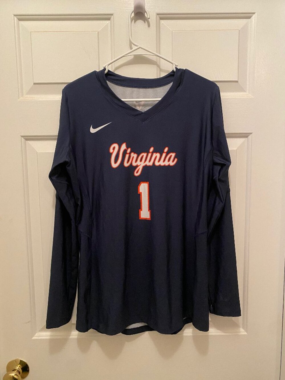 Virginia UVA Cavaliers Women's Volleyball Team Game Worn #1 Nike Jersey Large